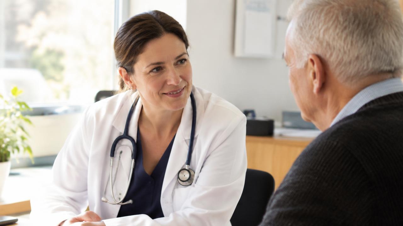 A GP consultation in a family practice.