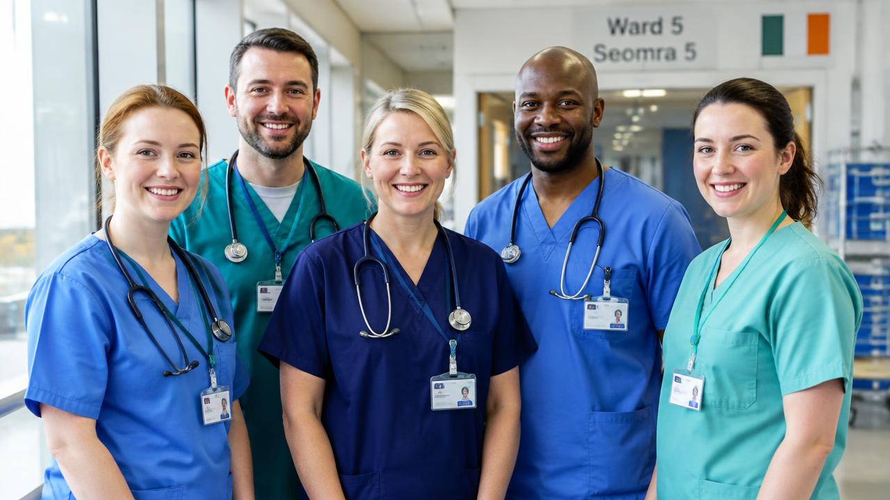 Irish healthcare staff on the ward.